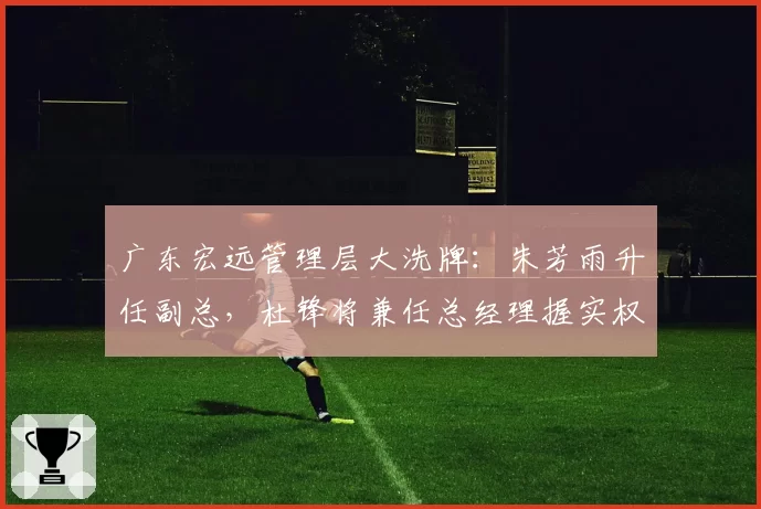广东宏远管理层大洗牌：朱芳雨升任副总，杜锋将兼任总经理握实权